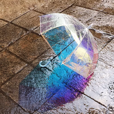 À prova d'água 23 polegadas reto personalizado designer chinês automático laser claro PVC TPU Poe guarda-chuvas transparentes guarda-chuvas para ao ar livre