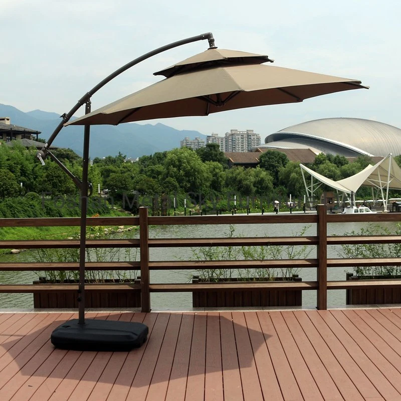 Outdoor Garden Marble Aluminum Folding Cantilever Parasols Patio Banana Umbrellas