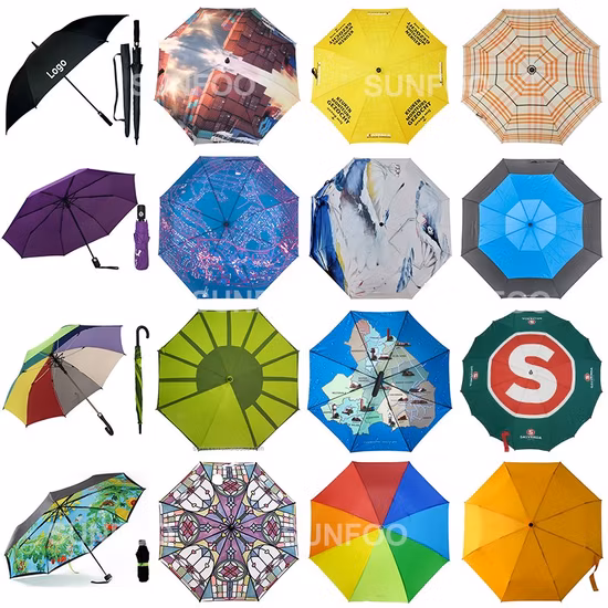 Atacado promocional preço barato automático compacto/bolso viagem à prova de vento chuva anti uv sol impressão personalizada reta/bastão/golfe/guarda-chuva dobrável para presente