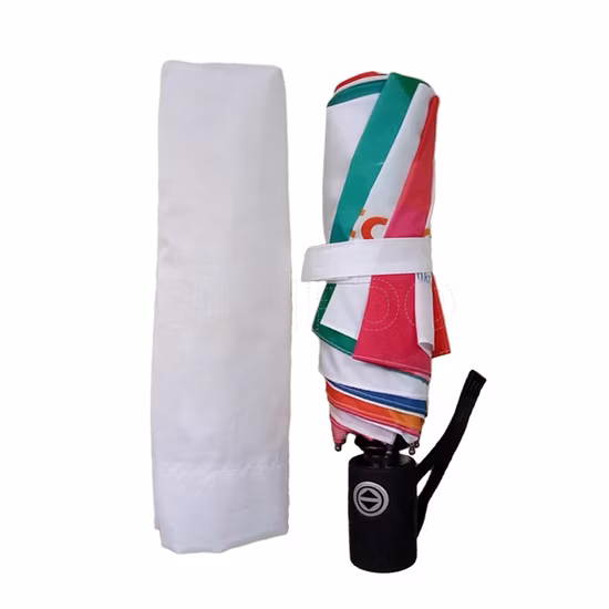 Guarda-chuva de casamento com 3 dobras para abertura automática e fechamento com estampa de rosa branca