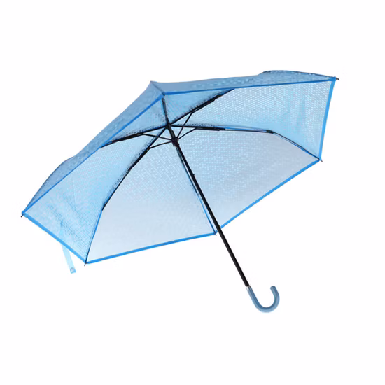 Guarda-chuva transparente 6K pequeno colorido manual aberto fechado dobrado com alça J Poe para meninas