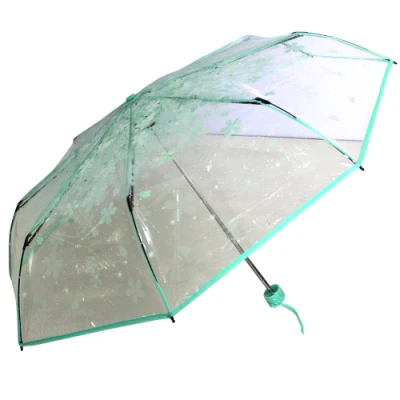 Guarda-chuva de bolha de 6 aros Guarda-chuva transparente à prova de vento Guarda-chuva dobrável Poe transparente para guarda-chuva de casamento Adequado para pequenos casamentos internos e externos